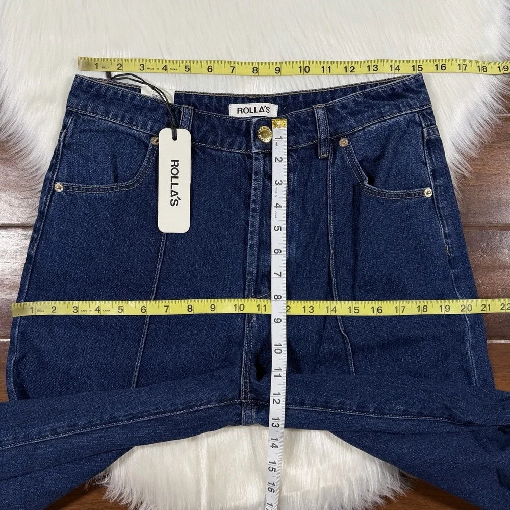 Rolla's Women's Size 30 Pacific Blue High Rise Wide Leg Sailor Scoop Denim Jeans